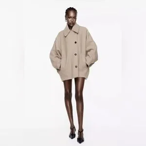 Zara | Jackets & Coats | Zara Wool Blend Short Coat Zw Collection